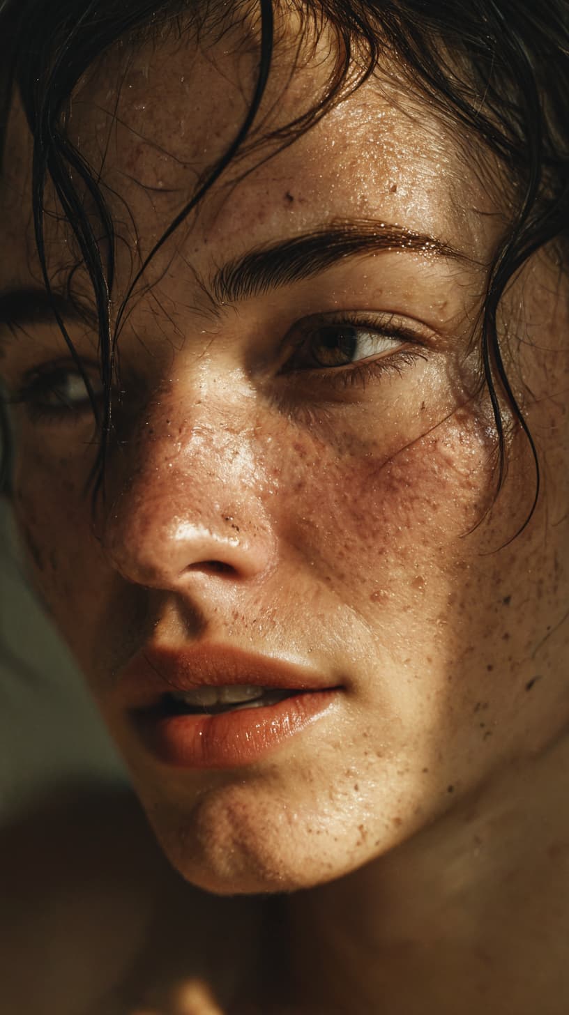 AI-enhanced portrait of a woman with realistic skin texture 2