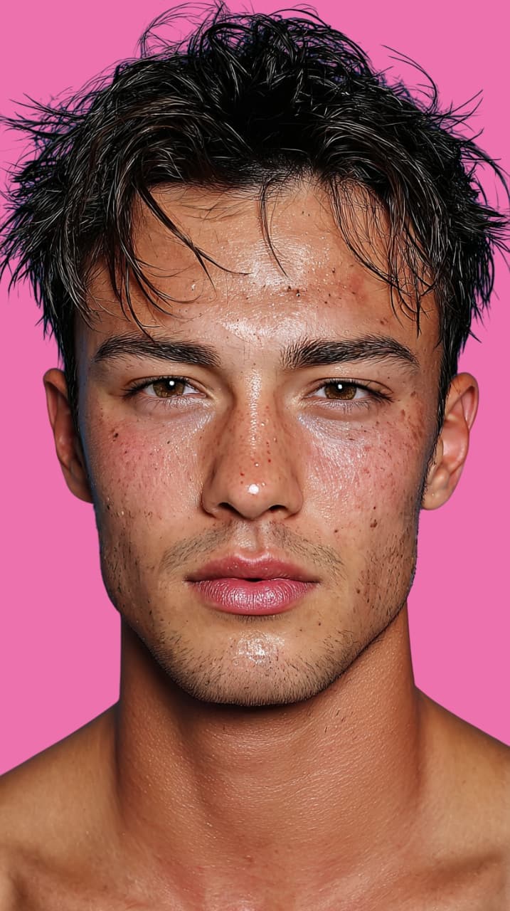 After AI skin correction: The same portrait with authentic skin texture