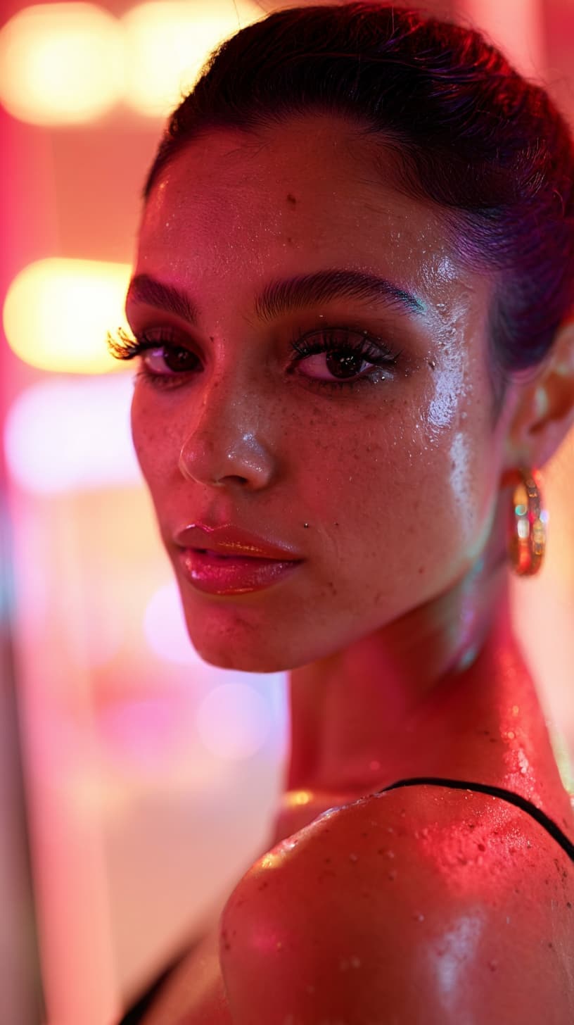 AI-enhanced portrait of a woman with realistic skin texture 1