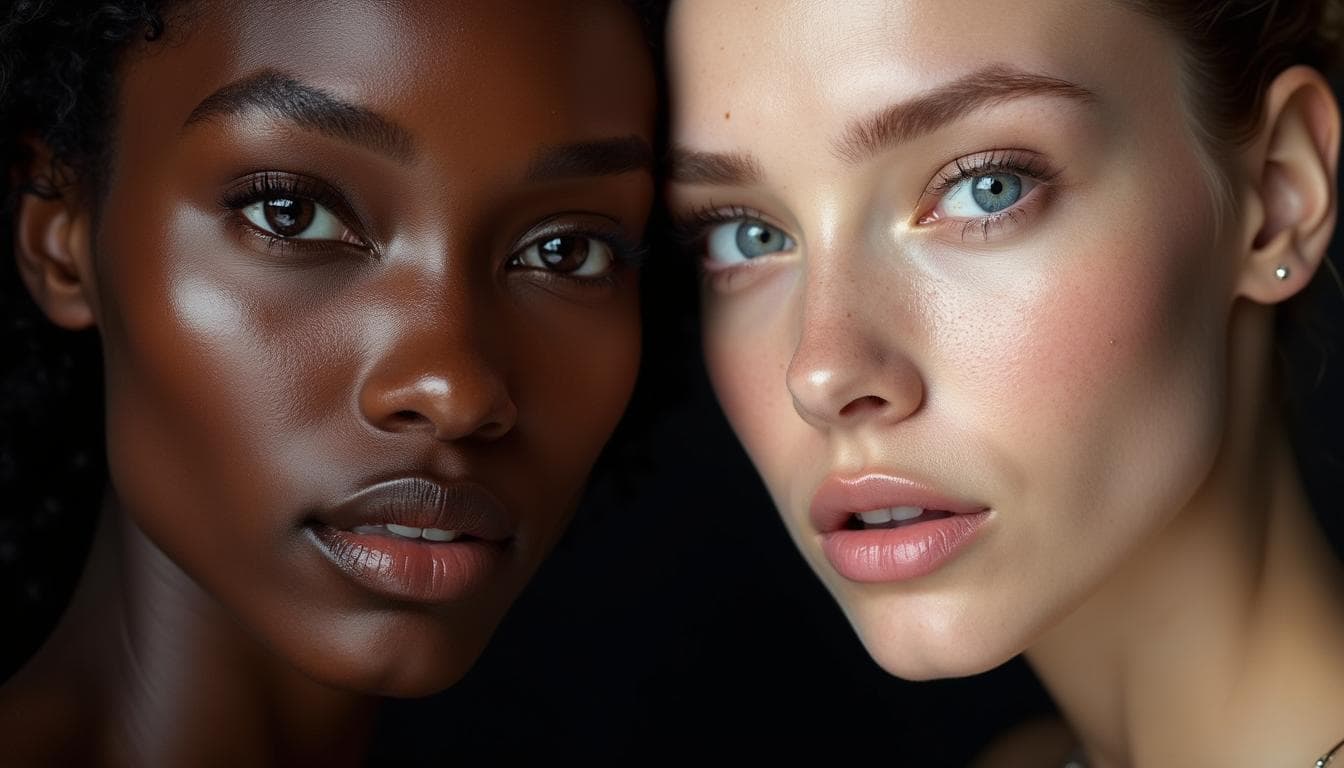 AI-generated portrait with flat, artificial skin texture