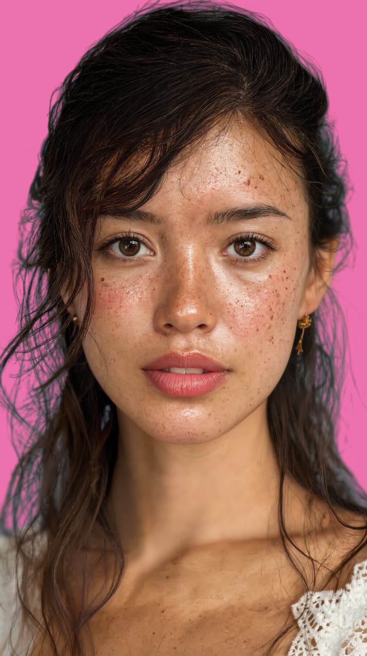 After AI skin fix: The same portrait with natural, photorealistic skin texture
